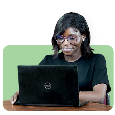 Student working on laptop